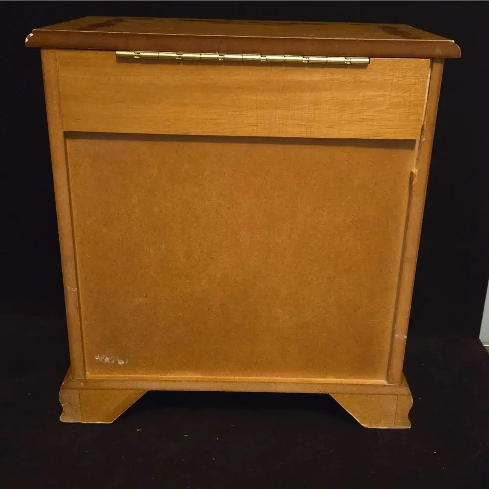 Vintage Wood Dresser Style Jewelry Box 4 Drawer Floral Painted, Cottagecore